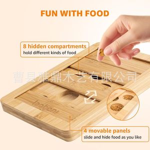 Juguete de madera transfronterizo para perros, comedero lento de madera maciza para perros, juguete de alimentación simple con rompecabezas para perros - Product Image 2