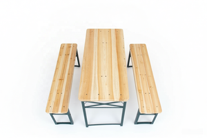 Set Tavolo e Panche <span class=keywords><strong>Pieghevoli</strong></span> in Legno di Abete Massiccio, Resistente, 116 cm, per Picnic, Patio, Feste, Giardino, <span class=keywords><strong>Birreria</strong></span> - Product Image 2