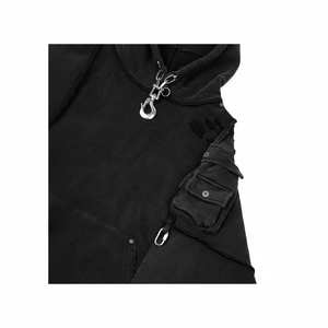 Sudadera con Capucha de Invierno para Hombre, Personalizada, de Alta Calidad, 100% Algodón, Estampado Completo de Grafiti, Lavado Vintage, Estilo Desgastado - Product Image 1