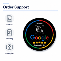 Autocollants NFC en acrylique NTAG213 de 100 mm pour avis clients – Tap to Review pour restaurants, cafés et commerces de détail