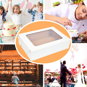 Window Large Bakery Sheet Cake <strong>Boxes</strong> Folding Corrugated <strong>Rectangle</strong> <strong>Donuts</strong> Brownie Pastry Baking Muffins <strong>Printing</strong> Box Packaging - Product Image 2