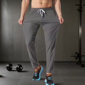 Men Running Pants Summer Quick Dry Training Fitness Zip Pocket Pant Male Gym Sweatpants Athletic <b>Breathable</b> <b>Trousers</b> - Product Image 1