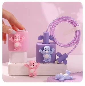 Cute Bear Datenkabel-Schutzhülle Geeignet für Apple Charger 20W Handy-Lade koffer für IPhone 11