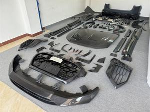 Jupe latérale de pare-chocs avant en Fiber de carbone de style M pare-chocs arrière aileron arrière capot garde-boue tuyau d'échappement pour Audi Q8 Kit de carrosserie - Product Image 3