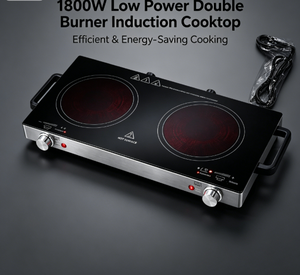 <span class=keywords><strong>Cocina</strong></span> Eléctrica Compacta de 1800W con Doble Infrarrojo y 2 Quemadores, con Controles de Perilla para el Hogar, Dormitorio, Autocaravana y Camping - Product Image 3