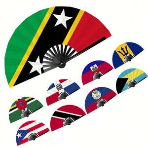 Abanicos Plegables Personalizados de 13 Pulgadas con Impresión de Bandera Nacional y Logotipo para Fiestas y Carnavales |   Abanicos de Bambú al por Mayor para Eventos y Promociones - Product Image 1