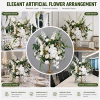 Boule de fleurs artificielles en soie blanche de qualité supérieure, style moderne, 50 cm, faite à la main, OEM ODM, réaliste, pour mariage, remise de diplôme, Noël, décoration de fête