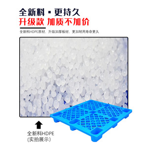 พาเลทพลาสติกแบบมีขา 9 ขา ขนาด 1200x1100x140 มม. สีน้ำเงิน วัสดุ HDPE รับน้ำหนักได้ 4000 กก. รับน้ำหนักแบบคงที่ 2 ตัน รับน้ำหนักแบบไดนามิก 4 ทิศทาง สำหรับคลังสินค้า - Product Image 1