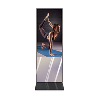 Smart 43 LCD Floor Stand Mirror Display para Fitness Yoga Sport Body Sensor Baño Señalización digital Aplicación de video Ascensores