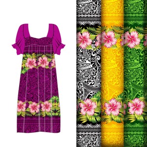Precio de fábrica al por mayor, la más nueva tela de vestido Hawaiano con diseño de estampado Tribal polinesio de rayón para prendas de vestir - Product Image 2