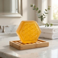 Savon Solide Artisanal au Miel, Teinte Or, Infusé au Miel, Nettoyant Visage et Corps, Étiquette Privée Personnalisée