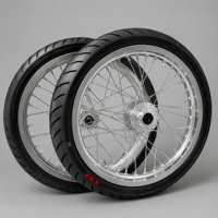 Kit de roues Surron Light Bee X LBX en chrome argenté avec jante Supermoto de 17 pouces, moyeu CNC et pneus CST Street, fabrication OEM
