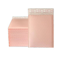 Sacs d'expédition rembourrés certifiés rose et noir, recyclés, avec logo personnalisé, conformes aux normes EU PPWR, enveloppes à bulles recyclées avec TC