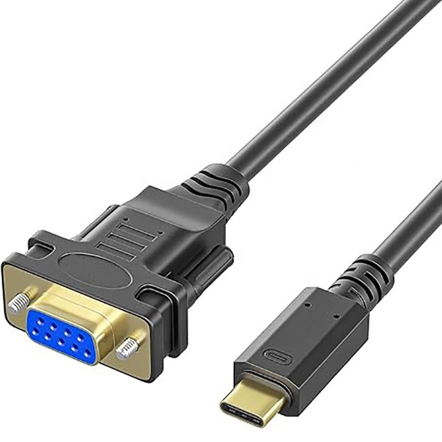 USB-C Serial Adapter 6FT RS232 DB9 Female Converter Cable FTDI FT232RL USB Type-C 3A Fast Charging Braid PVC for Computer