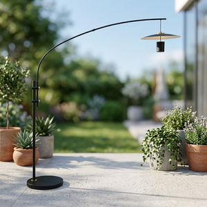 Lámpara de Pie Moderna de Metal Negro con Altura Ajustable, Pantalla de Cúpula, LED E27, Luz Blanca Cálida de 3500K, Iluminación Interior - Product Image 3
