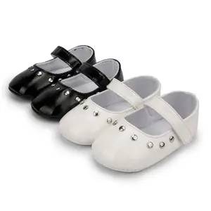 New arrival indoor infant babe Party Breathable organic PU Leather Soft bottom anti-slip baby dress shoes