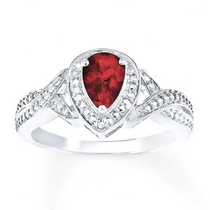 Garnet <b>Ring</b> SingaporeGarnet <b>Rings</b> Yellow <b>Gold</b> With DiamondsThree Round Garnet Birthstone <b>Ring</b> - Product Image 3