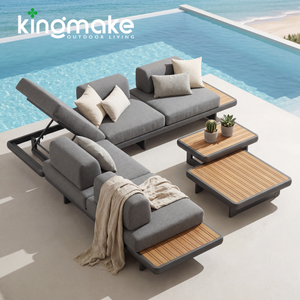 Modernos Sofás de Jardín en Forma de <span class=keywords><strong>L</strong></span> de Aluminio, Muebles de Exterior, Sofás de Patio, Conjunto de Muebles de Jardín - Product Image 3