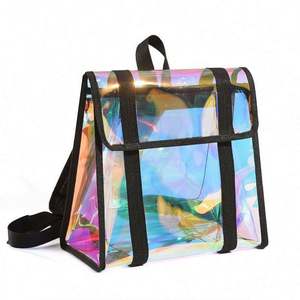 Fashion Women Laser <b>Mini</b> <b>Backpack</b> Transparent PVC Iridescent <b>Backpack</b> Holographic Ladies Leisure Rucksack - Product Image 1
