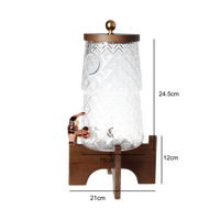 Distributeur de boissons en verre de 2,7 L, jus, bière, whisky, vin, pot en verre avec robinet
