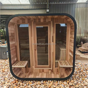 Locale Sauna tradizionale all'aperto per 4-6 persone da 6kw stufa in cedro rosso quadrato Sauna casa a vapore lontano infrarosso include pannello di controllo - Product Image 1