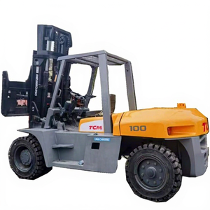 Used 10 Ton TCM FD100 Diesel Forklift with Isuzu Engine 4WD Offroad 3m Lifting Height Pallet Truck for <b>Transporting</b> - Product Image 1