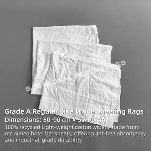 Trapos de Limpieza Industriales Prácticos de Algodón Puro, Trapos Blancos para Limpieza con Gran Absorción de Agua y Aceite - Product Image 2