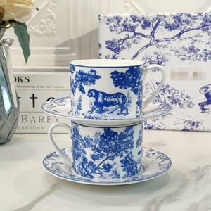 <b>Cup</b> and <b>Saucer</b> Coffee <b>Cup</b> Afternoon Tea Tableware <b>Cup</b> Gift Box D Series Tiger Pattern Bone Porcelain Luxury with Logo Party - Product Image 2