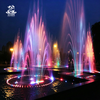 Fontaine musicale extérieure grand format avec synchronisation audio en temps réel et spectacle d'eau LED multicolore pour lieux de spectacle et galas
