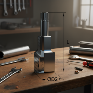 Clé à douille Fervi avec insert nervuré 12 mm de longueur, diamètre D2 - Product Image 3