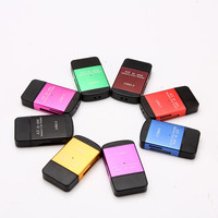 Lector de Tarjetas de Memoria USB 2.0 Externo Todo en Uno, Adaptador de Aleación de Aluminio para Tarjetas de Memoria TF, M2, MS y SD