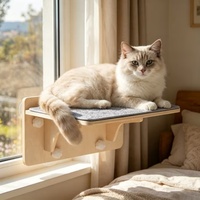 Hamac de fenêtre pour chat avec ventouses et support en bois massif