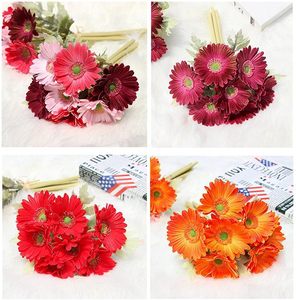 Fleur artificielle en soie, marguerite, chrysanthème, gerbera, couleur champagne, pour la décoration de la maison et de mariage - Product Image 4