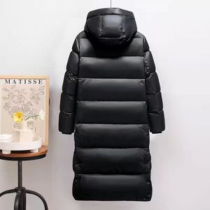 Blouson matelassé pour homme, <span class=keywords><strong>doudoune</strong></span> unisexe, noir doré, avec logo, long, à capuche, épais, chaud, pour femmes, couples, vestes d'hiver pour l'extérieur - Product Image 2