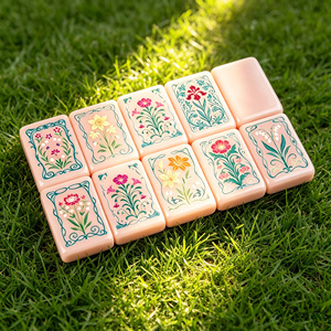 160 tuiles de mahjong américaines en acrylique rose <span class=keywords><strong>parisien</strong></span> |   Ensemble de décorations en cristal peintes à la main pour la maison, les jeux et les cadeaux - Product Image 4