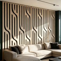 Panneau acoustique géométrique en grille de diamants de luxe, panneau d'isolation phonique en placage de bois découpé CNC pour la décoration des salles de banquet d'hôtel