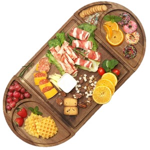 Bandeja de queso de madera con tabla de cortar magnética, bandeja de madera maciza para frutas, pan y embutidos para servir en fiestas - Product Image 5
