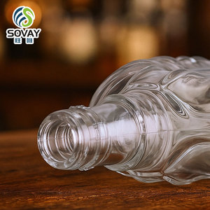 Mới Sáng Tạo Rượu Vang Chai Thủy Tinh 4Oz-750Ml Thủy Tinh Bán Buôn Rum Whiskey Rượu Chai Với Con Dấu - Product Image 3