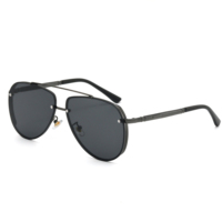 Lunettes de soleil tendance pour hommes et femmes, monture en alliage classique, verres PC UV400, haute qualité, lunettes de soleil colorées à la mode