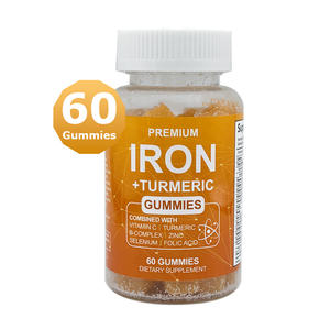 Gummies au fer et au curcuma pour la santé des femmes, 25 mg de fer avec 600 mg d'extrait de curcuma, complément végétalien - Product Image 1