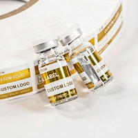 Autocollants holographiques personnalisés imperméables et inviolables pour flacons, étiquettes en vinyle pour produits cosmétiques 10ml 2ml 3ml