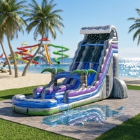 Toboggan aquatique gonflable double piste robuste certifié CE en PVC pour fêtes de jardin, parcs aquatiques et opérateurs de location