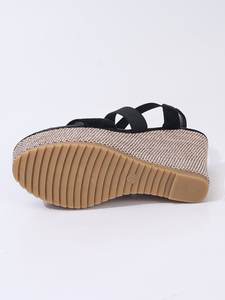 รองเท้าส้นสูงแบบเปิดนิ้วเท้า สายไขว้ พื้นหนา แพลตฟอร์ม เวดจ์  ไซส์ใหญ่ 36-42 ระบายอากาศได้ดี ใส่สบาย เหมาะสำหรับฤดูร้อน/ฤดูหนาว สำหรับผู้หญิง - Product Image 3