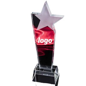 Promotion Custom Logo Creative Personalized Excellent Teacher Crystal <b>Trophy</b> Metal Medal Glass Craft Gift - Product Image 1