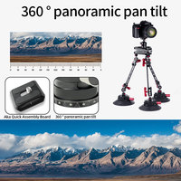 Support panoramique en alliage d'aluminium à triple ventouse, rotatif à 360°, avec rotule, système de fixation rapide, boutons de verrouillage sécurisés et bras articulés
