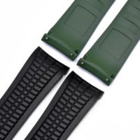 Bracelet de montre en silicone élastique respirant de haute qualité, multicolores, avec boucle en acier inoxydable argenté pliable