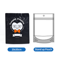 Kemasan Pouch Stand Up Hitam Matte Custom, Reselable Zipper, Food Grade, Cetak, Untuk Snack/Dessert, Kemasan Besar