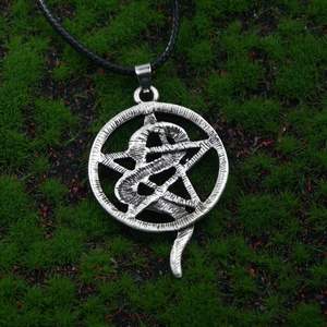 قلادات على شكل نجمة خماسية وثعبان ملتف بأسلوب أوروبي أمريكي عتيق، قلادات دائرية عصرية للرجال - Product Image 4