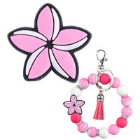 Nouvelles perles décoratives en silicone personnalisées pour la fabrication de stylos, perles décoratives en silicone Hawaïennes en gros, perles décoratives Hawaïennes en forme de fleur pour porte-badge.