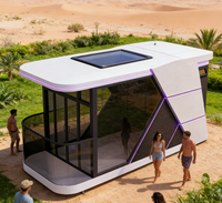 Capsule spatiale mobile, maisonnette en acier étanche pour le glamping et le camping, vente en gros directe d'usine